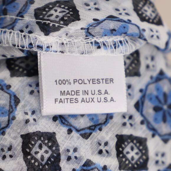 MISA LOS ANGELES Renata Chiffon Blouse Lightweight Blouson Sleeve Blue Size L - Picture 12 of 12